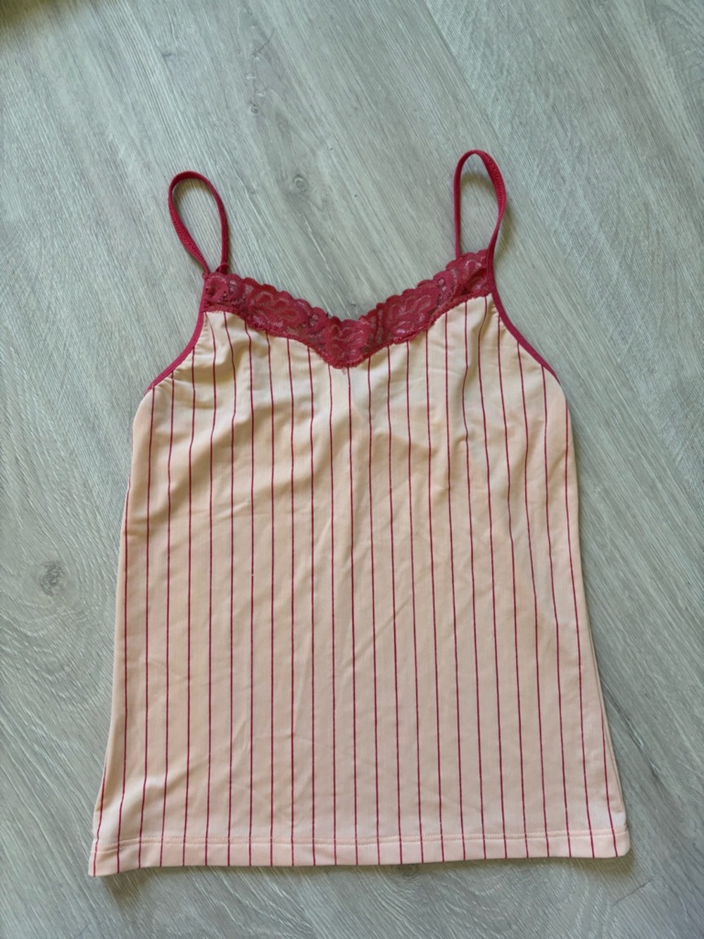 Striped, lacy camisole